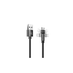 USAMS U60 2A mikroUSB fonott forgatható kábel 1m SJ478USB01 (US-SJ478) fekete