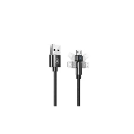   USAMS U60 2A mikroUSB fonott forgatható kábel 1m SJ478USB01 (US-SJ478) fekete