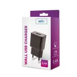 Setty 1× USB 2,4A töltő fekete