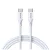 BWOO USB-C–USB-C kábel 1 m, 60 W, ABS+TPE, X282 C–C, fehér