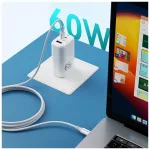 BWOO USB-C–USB-C kábel 1 m, 60 W, ABS+TPE, X282 C–C, fehér