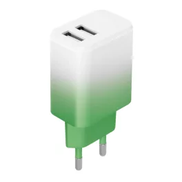 Setty töltő 2x USB 18W LSIG-AA-20 menta-fehér gradiens