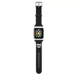 Karl Lagerfeld óraszíj fekete KLAWLSLCK Apple Watch 42mm (S1-S3) / 44mm / 45mm / 46mm / 49mm készülékhez