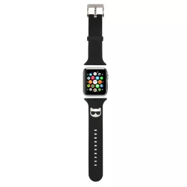   Karl Lagerfeld óraszíj fekete KLAWLSLCK Apple Watch 42mm (S1-S3) / 44mm / 45mm / 46mm / 49mm készülékhez