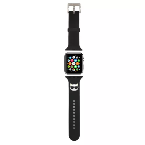 Karl Lagerfeld óraszíj fekete KLAWLSLCK Apple Watch 42mm (S1-S3) / 44mm / 45mm / 46mm / 49mm készülékhez