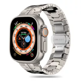   TECH-PROTECT STAINLESS LINE védőtok Apple Watch 8/9/10/11/SE/ULTRA készülékhez (44/45/46/49 MM) TITANIUM