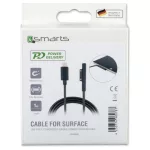 Kábel 4smarts Connect Cable USB-C 5A 1m Microsoft Surface készülékhez fekete