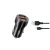 XO autós töltő CC48, 2× USB 2,4A USB-C kábellel, fekete