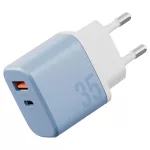Fali töltő Bazic GoPort Velox Kit USB-C/USB-A GaN 35W kábellel kék