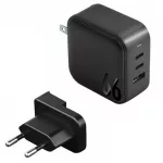 ENERGEA Fali töltő 1xUSB+2xUSB-CPD-PPS-QC 3.0 66W 2C1A US+EU Travelite GAN66 fekete