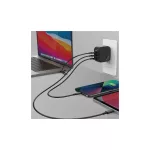 ENERGEA Fali töltő 1xUSB+2xUSB-CPD-PPS-QC 3.0 66W 2C1A US+EU Travelite GAN66 fekete