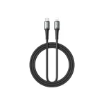 BWOO fonott USB-C–Lightning kábel 3m 30W, fekete