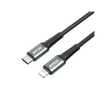 BWOO fonott USB-C–Lightning kábel 3m 30W, fekete