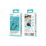 BWOO fonott USB-C–Lightning kábel 3m 30W, fekete
