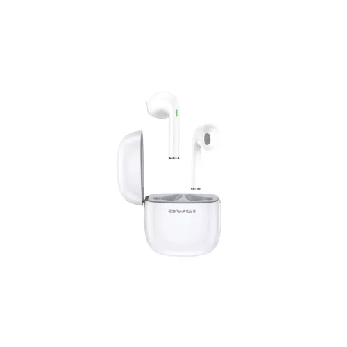 Awei T28 bluetooth fülhallgató SZTEREO (v5.0, TWS, mikrofon, zajszűrő, vízálló + töltőtok) FEHÉR (T28_W)