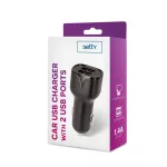 Setty autós töltő 2x USB 1,4A fekete
