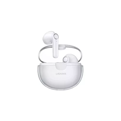Usams BU01 bluetooth fülhallgató SZTEREO (v5.1, TWS, mikrofon, zajszűrő + töltőtok) FEHÉR (BHUBU01)