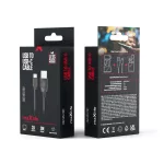 Maxlife USB–USB-C kábel, 3,0 m, 2 A, fekete