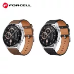 Samsung Galaxy Watch készülékhez Forcell F-Design FS21 20 mm-es lyukacsos környezetbarát bőr óraszíj barna