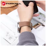 Samsung Galaxy Watch készülékhez Forcell F-Design FS21 20 mm-es lyukacsos környezetbarát bőr óraszíj barna