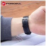 Samsung Galaxy Watch készülékhez Forcell F-Design FS21 20 mm-es lyukacsos környezetbarát bőr óraszíj barna