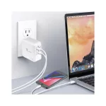 T-PHOX MEGA T-PP09 GAN PD 65W USB/USB-C fali töltő, fehér