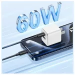 USAMS USB-C to USB-C kábel 60W 1m Fast Charging YD Series fehér SJ711USB02 (US-SJ711)