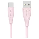 USAMS Green Series kábel SJ714 18W 3A USB-A to USB-C 1m rózsaszín