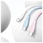 USAMS Green Series kábel SJ714 18W 3A USB-A to USB-C 1m rózsaszín