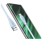 USAMS Green Series kábel SJ714 18W 3A USB-A to USB-C 1m rózsaszín