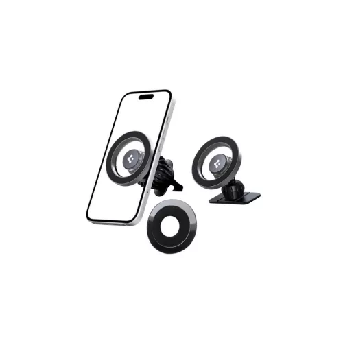Spigen MFT13 autós tartó (szellőzőre, műszerfalra, öntapadó, 360°, MagSafe) EZÜST Apple iPhone 17 / iPhone 17 Air / iPhone 17 Pro (ACP08314)