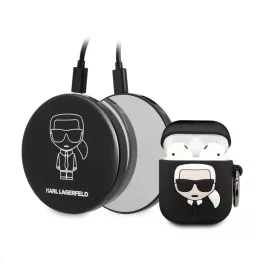   Karl Lagerfeld Powerbank + Apple Airpods tok fekete KLBPPBOA2K