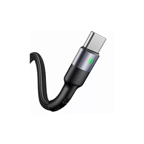 USAMS Braided U26 USB-C kábel 1m (1 db a készlethez) 3A gyors töltés fekete SJ313TC01 (US-SJ313)