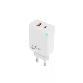   Maxlife MXTC-09-45AC GaN PD QC 45W töltő 1x USB-C 1x USB fehér