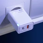 Maxlife MXTC-09-45AC GaN PD QC 45W töltő 1x USB-C 1x USB fehér