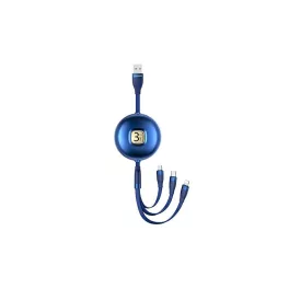   USAMS kábel U69 3-in-1 1m (Lightning/microUSB/USB-C) SJ508USB02 (US-SJ508) kék