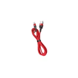   USAMS Braided U26 USB-C kábel 1m (1 db a szetthez) 3A gyors töltés piros SJ313TC02 (US-SJ313)