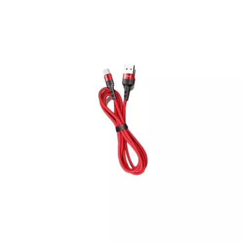 USAMS Braided U26 USB-C kábel 1m (1 db a szetthez) 3A gyors töltés piros SJ313TC02 (US-SJ313)