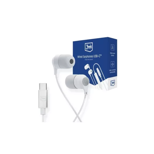 3MK vezetékes fülhallgató USB-C fehér