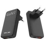 Beline töltő 1x USB-C + 1x USB 65W PD 3.0 + QC 3.0 BLN2CW65 (csak fej) fekete