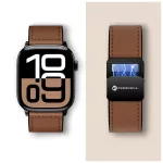 Forcell F-Design FA21 mágneses környezetbarát bőrszíj Apple Watch készülékhez 42/44/45/49 mm barna
