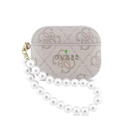   Guess PU 4G Classic Logo Pearl Strap tok AirPods Pro 3 készülékhez rózsaszín