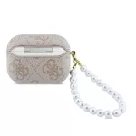 Guess PU 4G Classic Logo Pearl Strap tok AirPods Pro 3 készülékhez rózsaszín