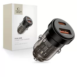   TECH-PROTECT CC03 2-PORT autós töltő PD 30W / QC3.0 fekete