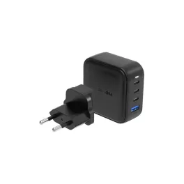   ENERGEA Fali töltő 1xUSB+3xUSB-CPD-PPS-QC 3.0 100W 3C1A US+EU Travelite GAN100 fekete