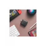 ENERGEA Fali töltő 1xUSB+3xUSB-CPD-PPS-QC 3.0 100W 3C1A US+EU Travelite GAN100 fekete
