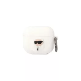   CG MOBILE KARL LAGERFELD 3D LOGO NFT KARL HEAD szilikon tok (karabíner) FEHÉR Apple AirPods 3 (KLA3RUNIKH)