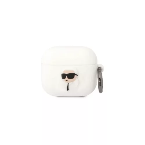 CG MOBILE KARL LAGERFELD 3D LOGO NFT KARL HEAD szilikon tok (karabíner) FEHÉR Apple AirPods 3 (KLA3RUNIKH)