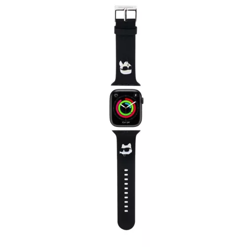 Karl Lagerfeld óraszíj fekete KLAWMSLKCNK Apple Watch 38mm / 40mm / 41mm / 42mm (S10) készülékhez