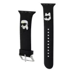 Karl Lagerfeld óraszíj fekete KLAWMSLKCNK Apple Watch 38mm / 40mm / 41mm / 42mm (S10) készülékhez